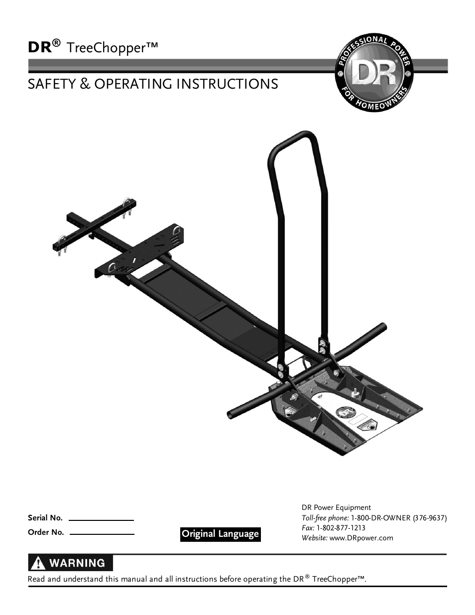 DR Power TreeChopper User Manual | 32 pages