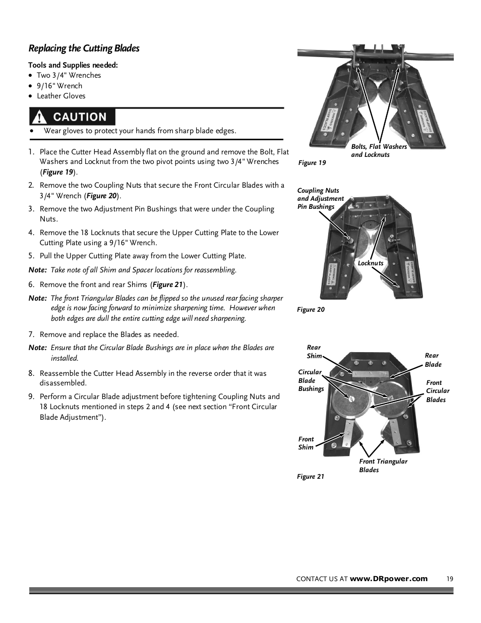 Replacing the cutting blades | DR Power TreeChopper User Manual | Page 19 / 32