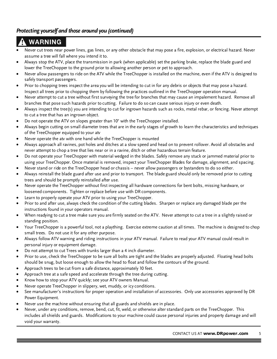 DR Power TreeChopper User Manual | Page 5 / 32
