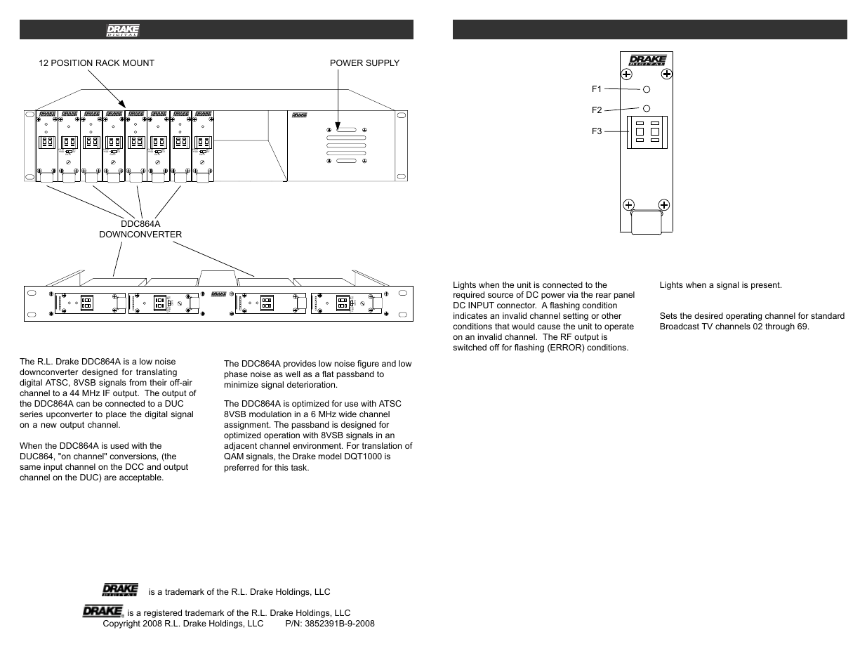 Drake DDC864A Digital Down Converter User Manual | 4 pages