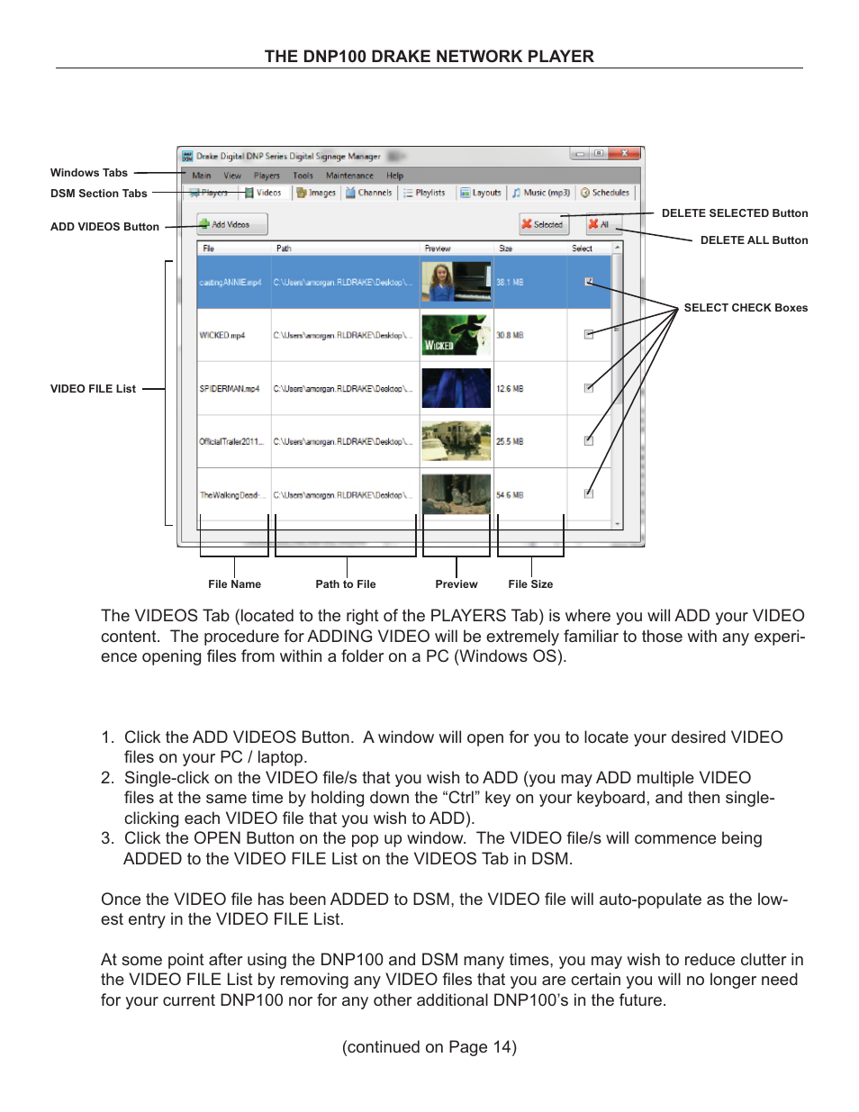 Drake DNP100 Network Media Player User Manual | Page 14 / 44