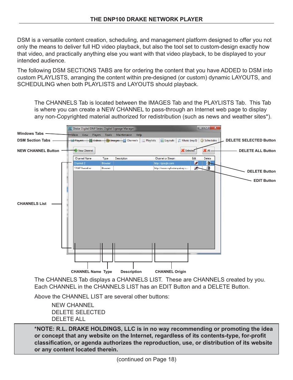 Drake DNP100 Network Media Player User Manual | Page 17 / 44