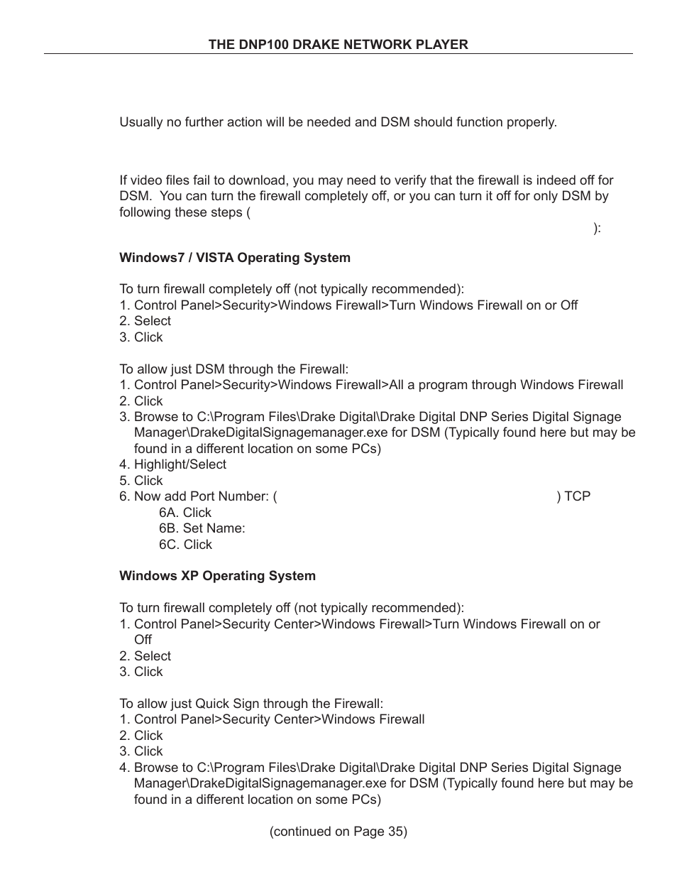 Drake DNP100 Network Media Player User Manual | Page 34 / 44