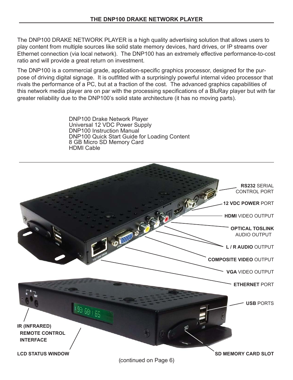 Drake DNP100 Network Media Player User Manual | Page 5 / 44