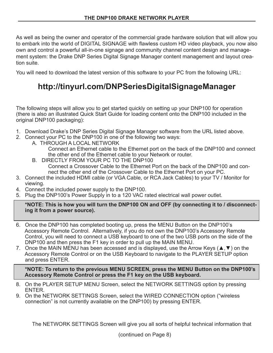 Drake DNP100 Network Media Player User Manual | Page 7 / 44