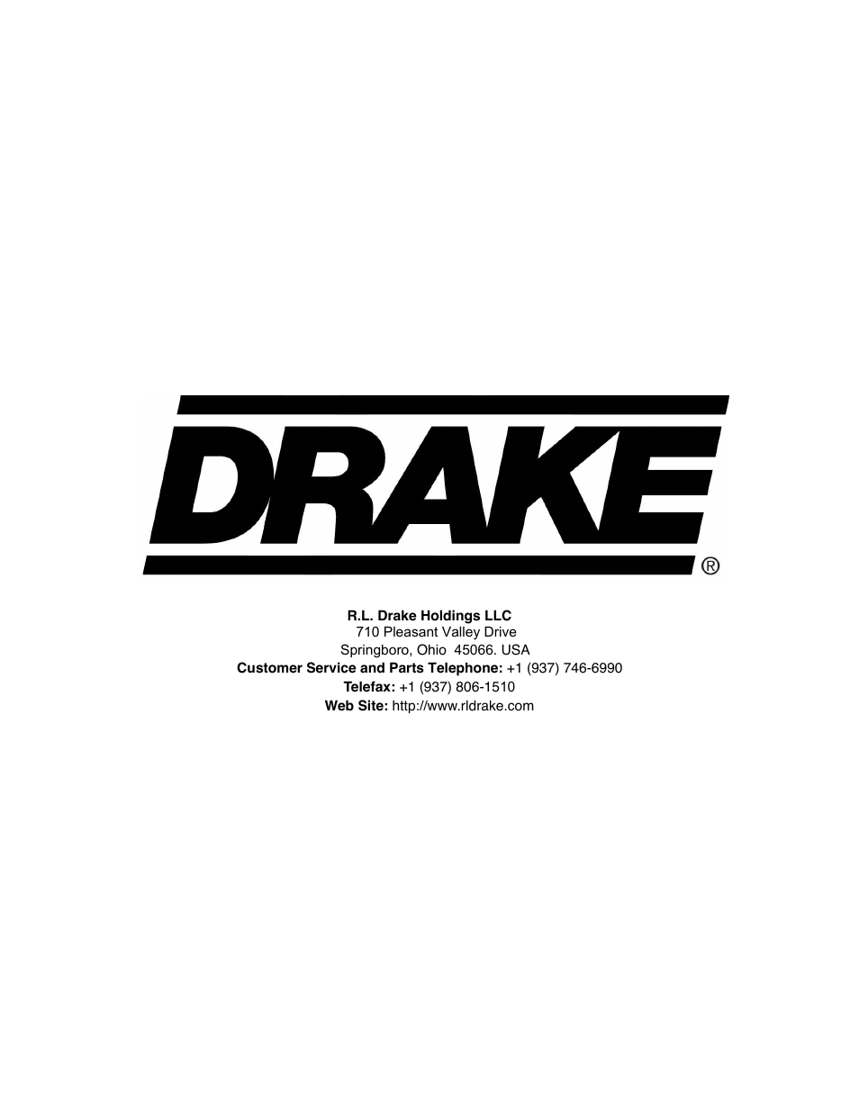Drake DTS860 Digital Demodulator ASI Output Only User Manual | Page 12 / 12