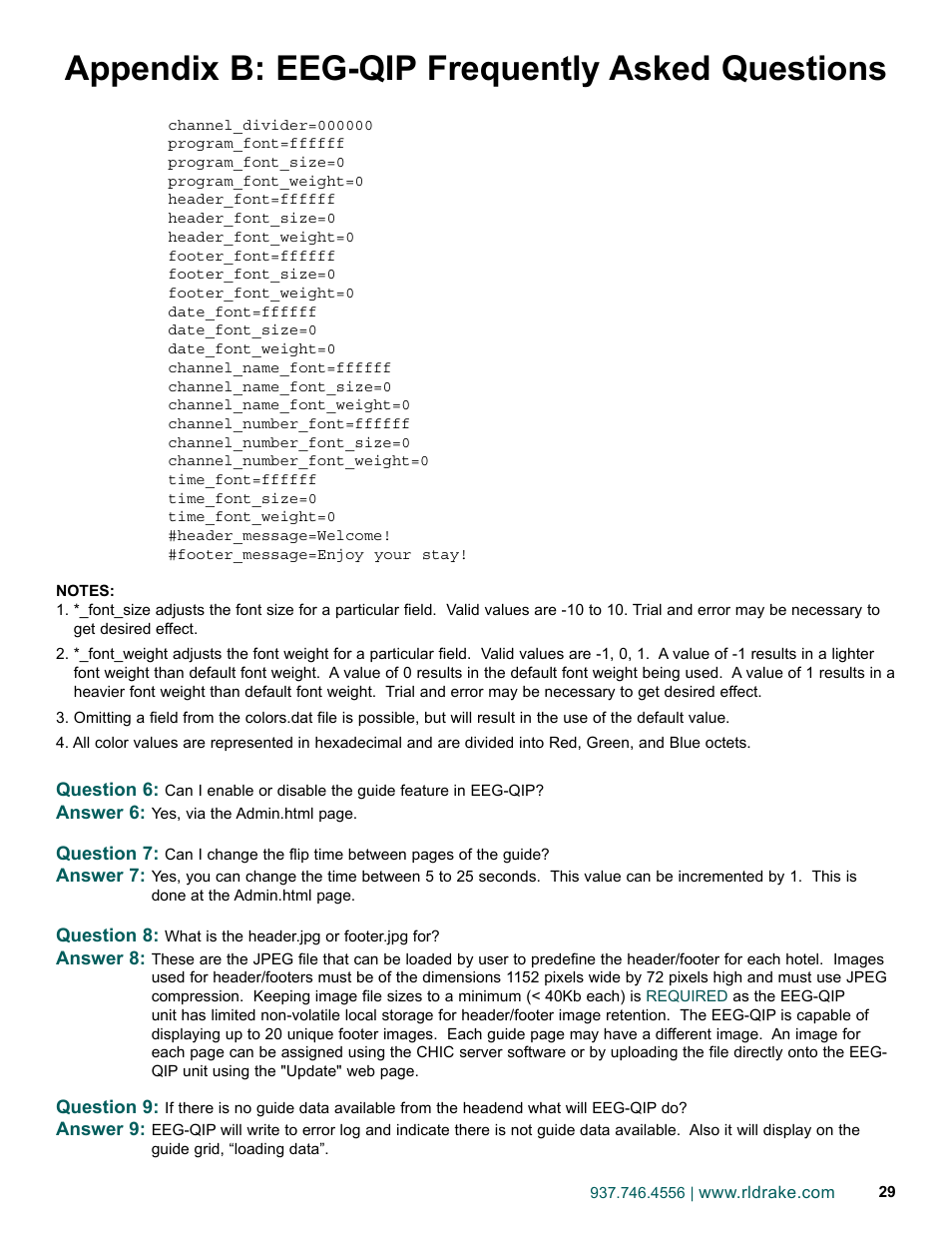 Appendix b: eeg-qip frequently asked questions | Drake EEG-QIP Enterprise Edge Guide with QAM and IP Input / CHIC Software User Manual | Page 29 / 32