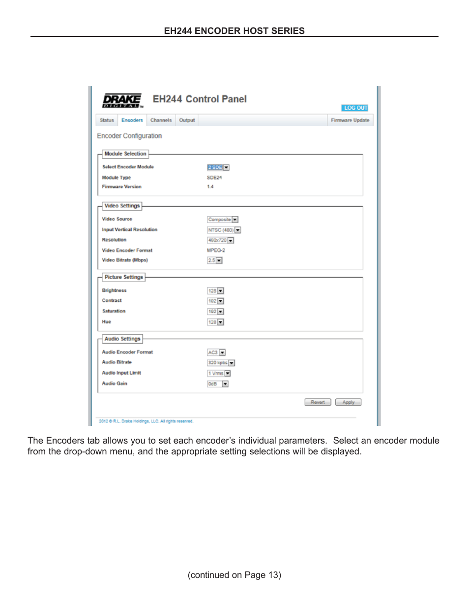 Drake EH244 SERIES User Manual | Page 12 / 20