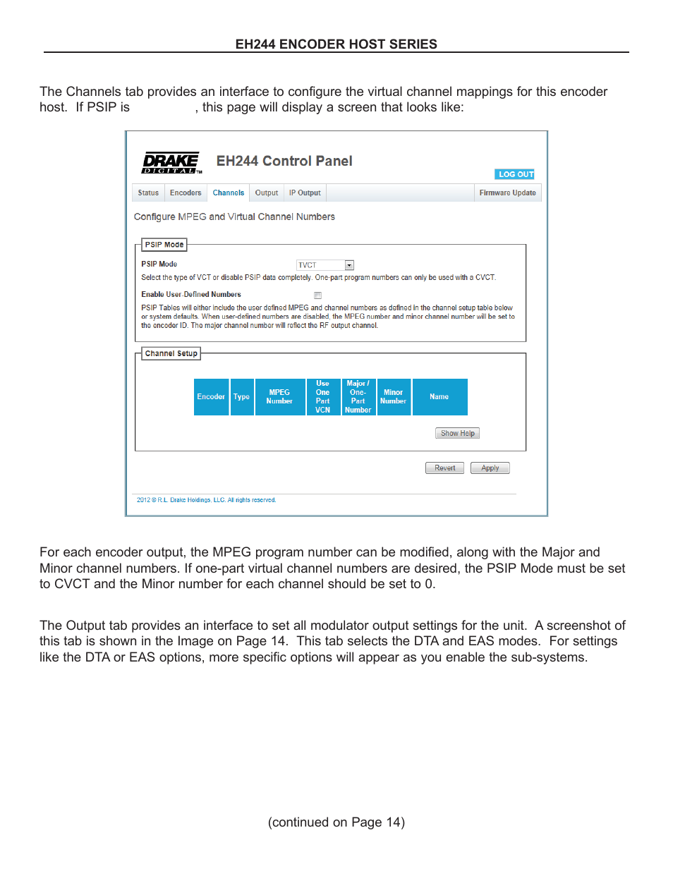 Drake EH244 SERIES User Manual | Page 13 / 20