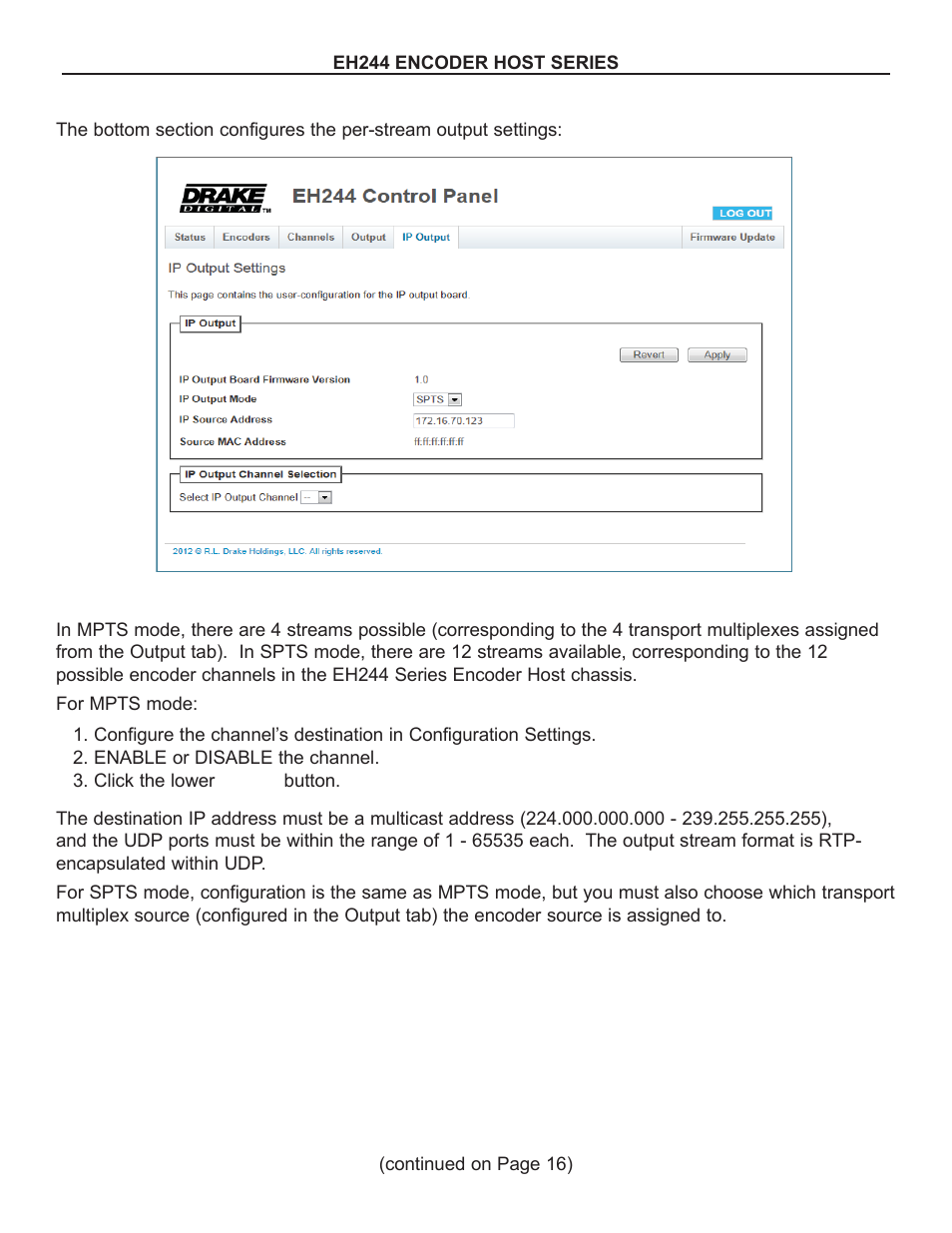 Drake EH244 SERIES User Manual | Page 15 / 20