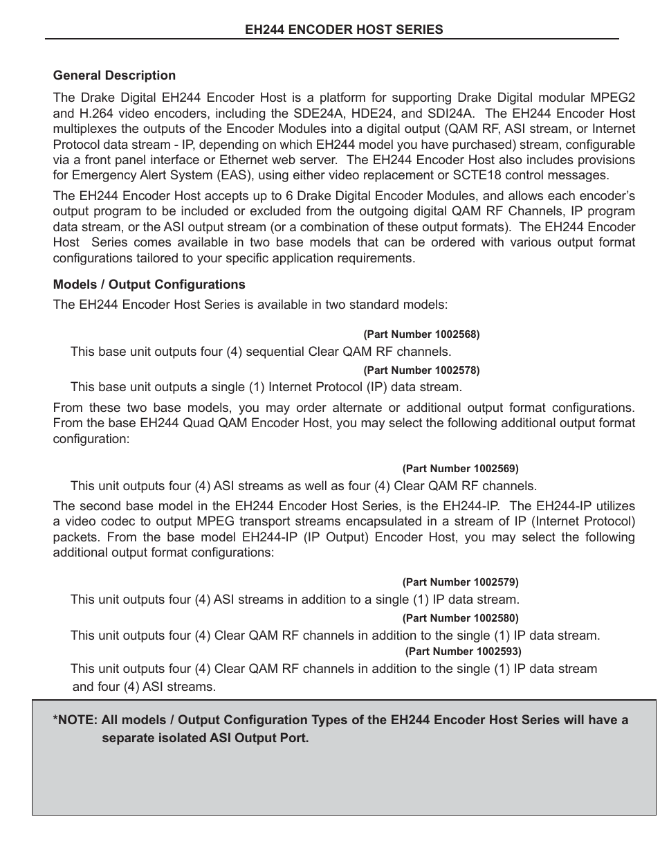 Drake EH244 SERIES User Manual | Page 5 / 20