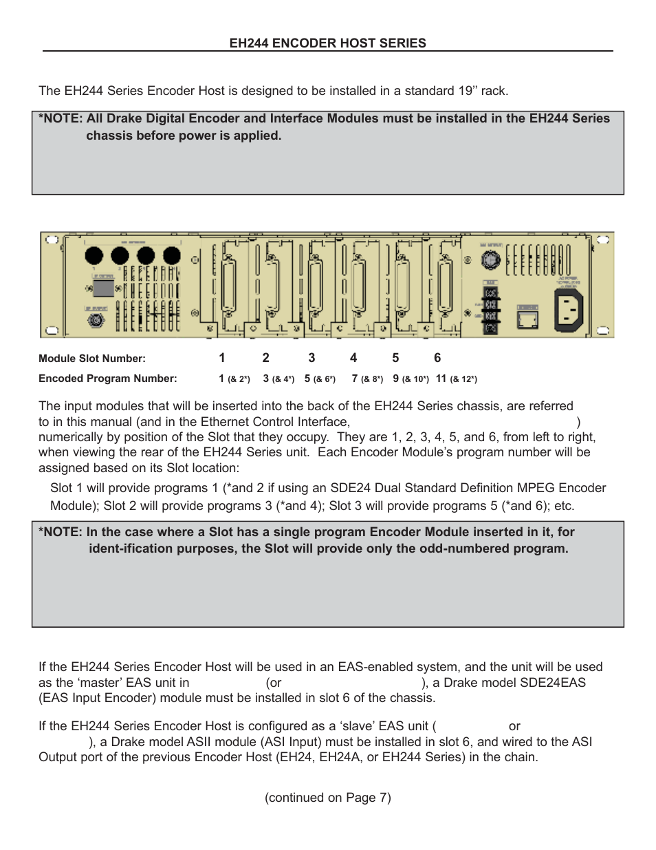 Drake EH244 SERIES User Manual | Page 6 / 20