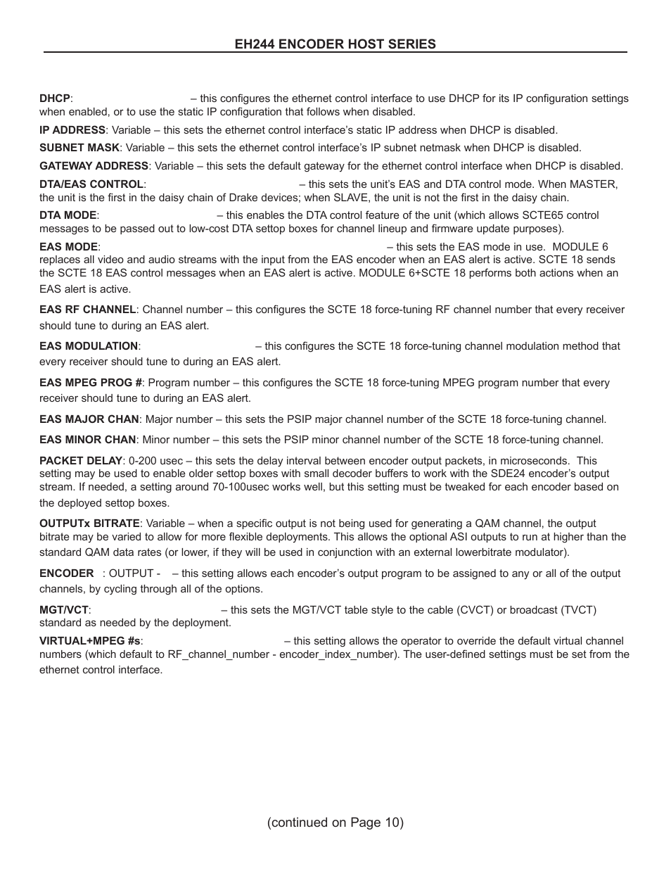 Drake EH244 SERIES User Manual | Page 9 / 20