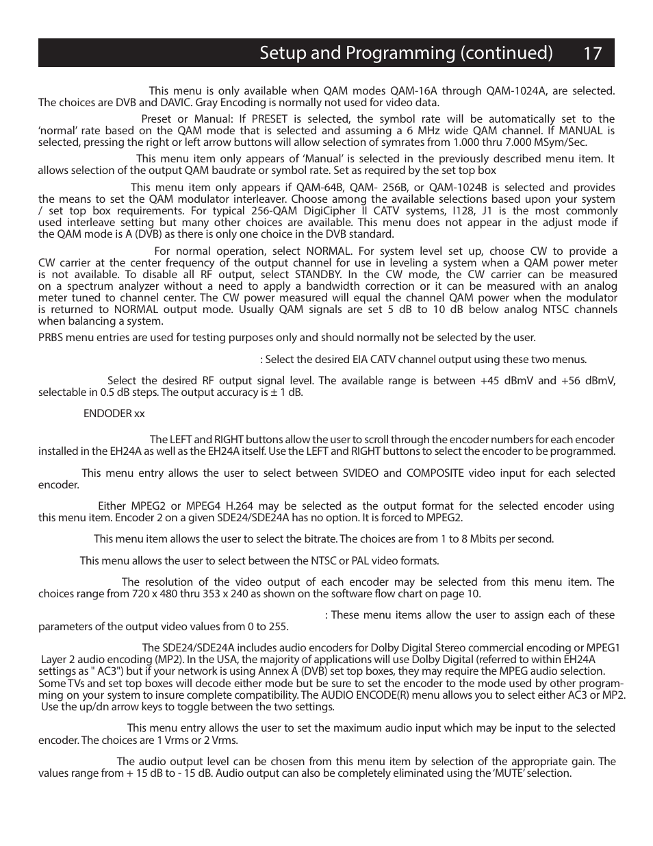 Setup and programming (continued) 17 | Drake EH24A/EH24A ASI User Manual | Page 17 / 26