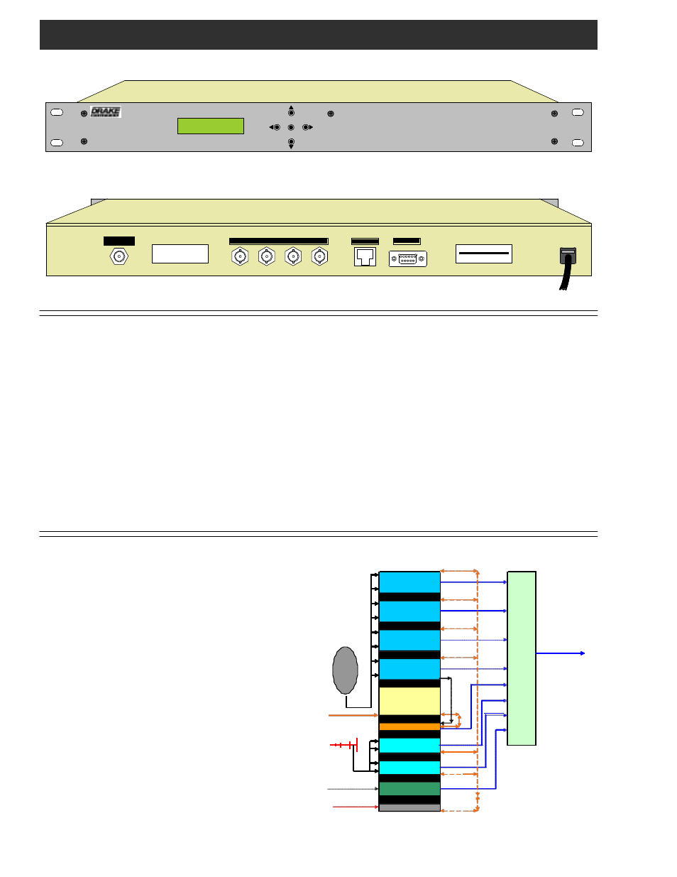 6general description / installation and mounting, Combiner which sends downstream rf | Drake OBM100 Data Modulator User Manual | Page 6 / 12