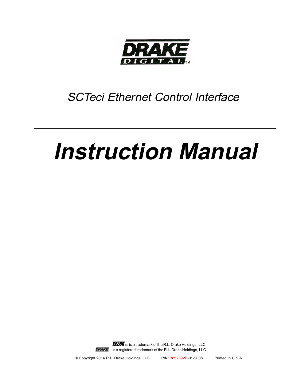 Drake SCTeci Ethernet Controller Interface User Manual | 15 pages