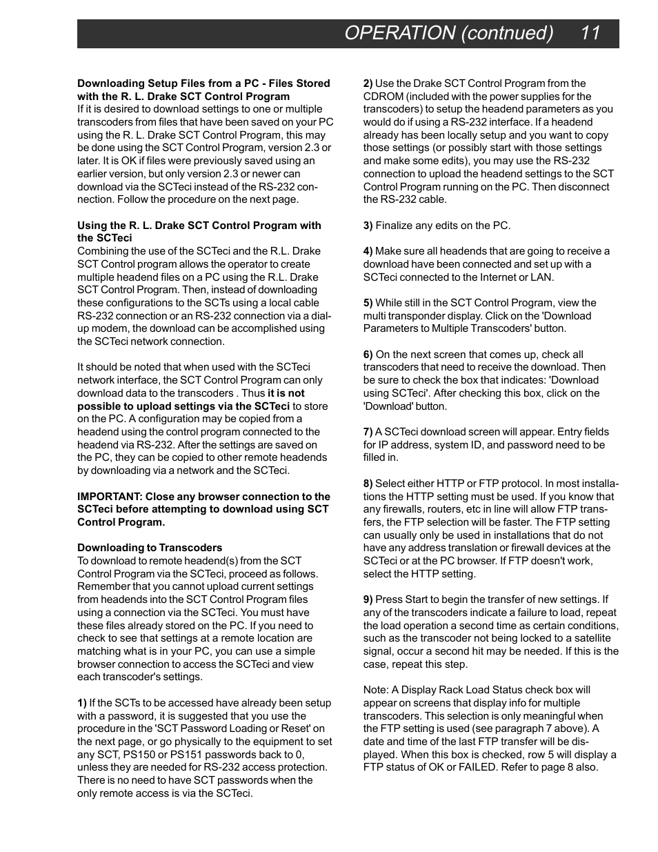 Operation (contnued) 11 | Drake SCTeci Ethernet Controller Interface User Manual | Page 11 / 15