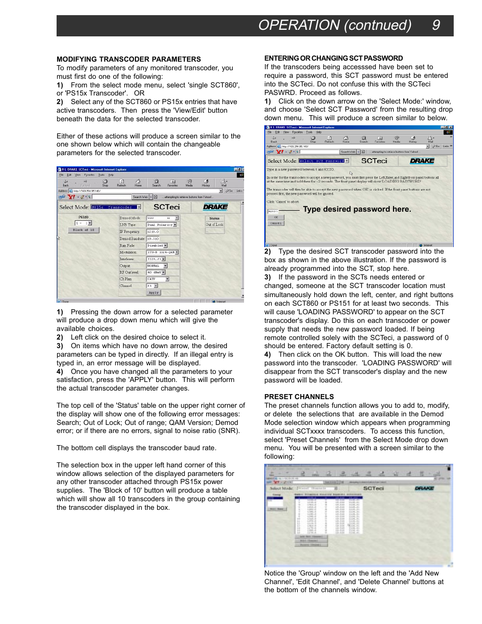 Operation (contnued) 9 | Drake SCTeci Ethernet Controller Interface User Manual | Page 9 / 15