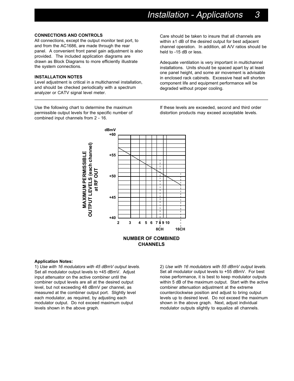 Installation - applications 3 | Drake AC1686 Active Combiner 860 MHz User Manual | Page 5 / 8