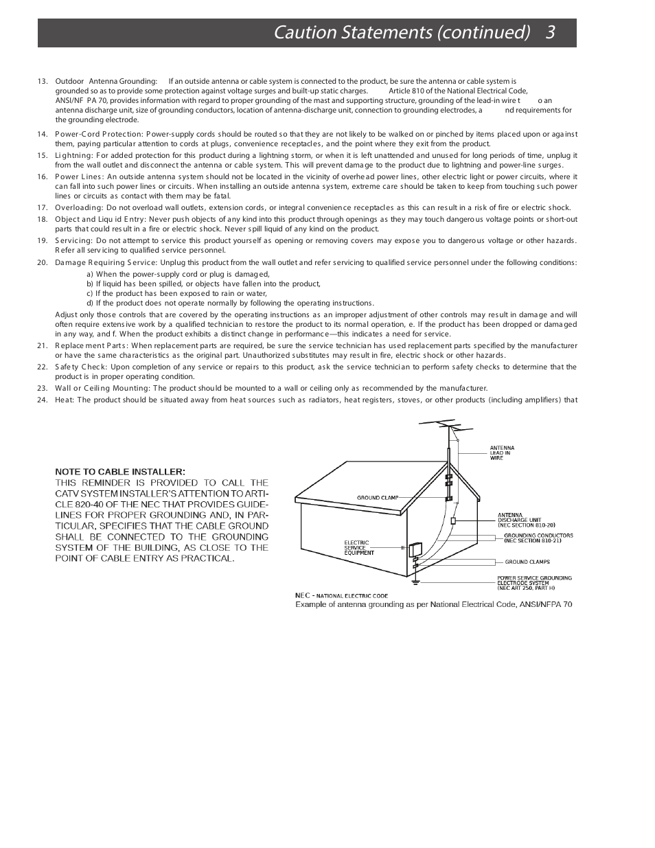 Caution statements (continued) | Drake VM2551A Agile Modulator – 550 MHz User Manual | Page 3 / 12