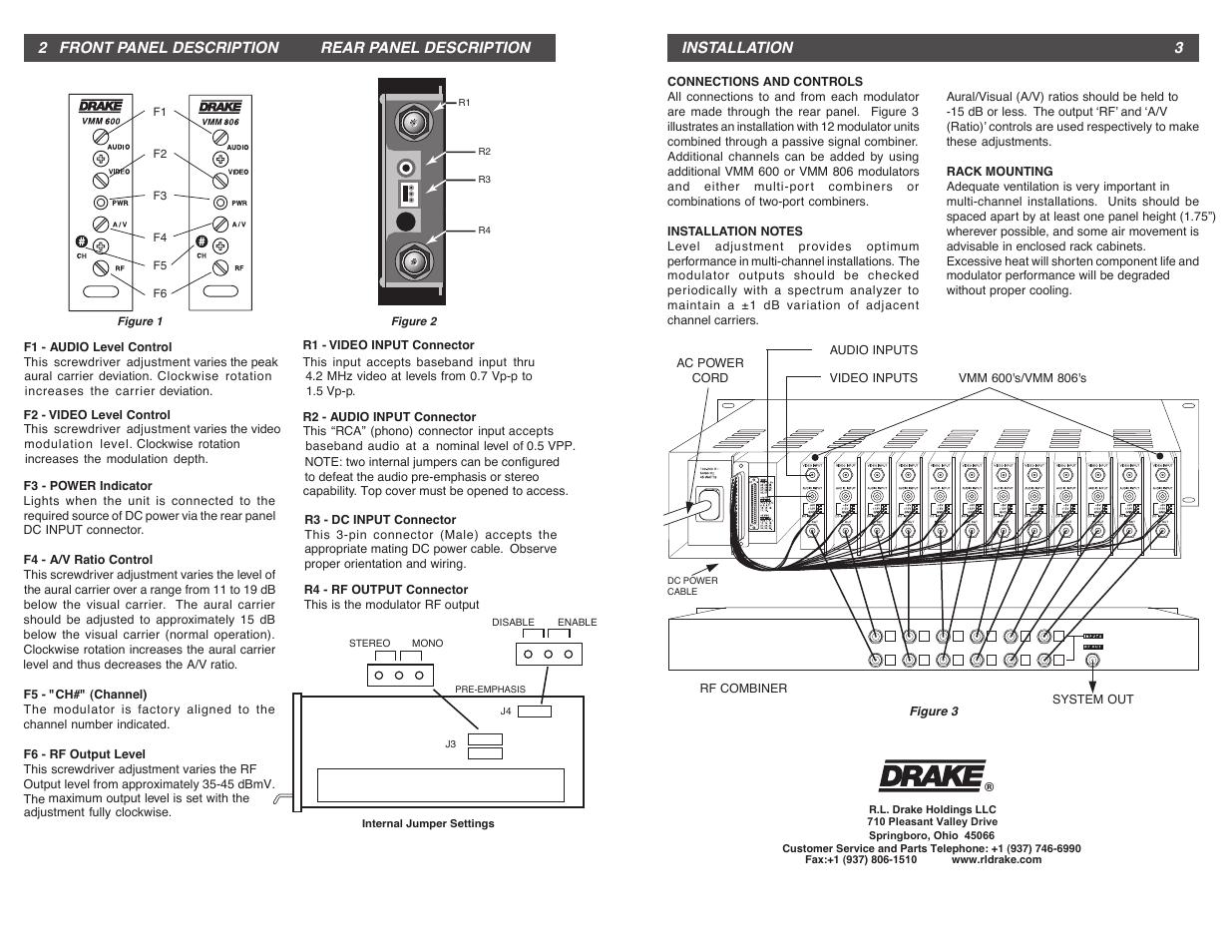 Drake VMM600 Fixed Channel Modulator User Manual | Page 2 / 2