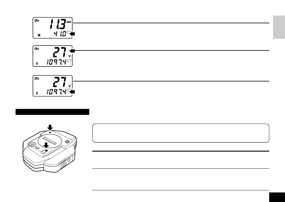 Troubleshooting, Mmaximum speed (sub mode), C/ ° f temperature (sub mode) | Ototal distance (sub mode) | CatEye CC-AT100 User Manual | Page 15 / 20