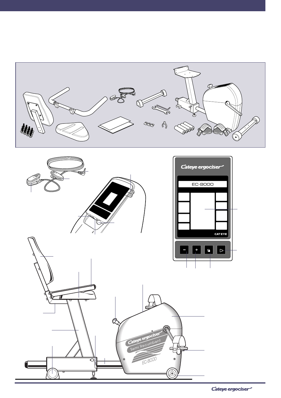 Name of each part, Checking the parts | CatEye EC-8OOOU User Manual | Page 3 / 12