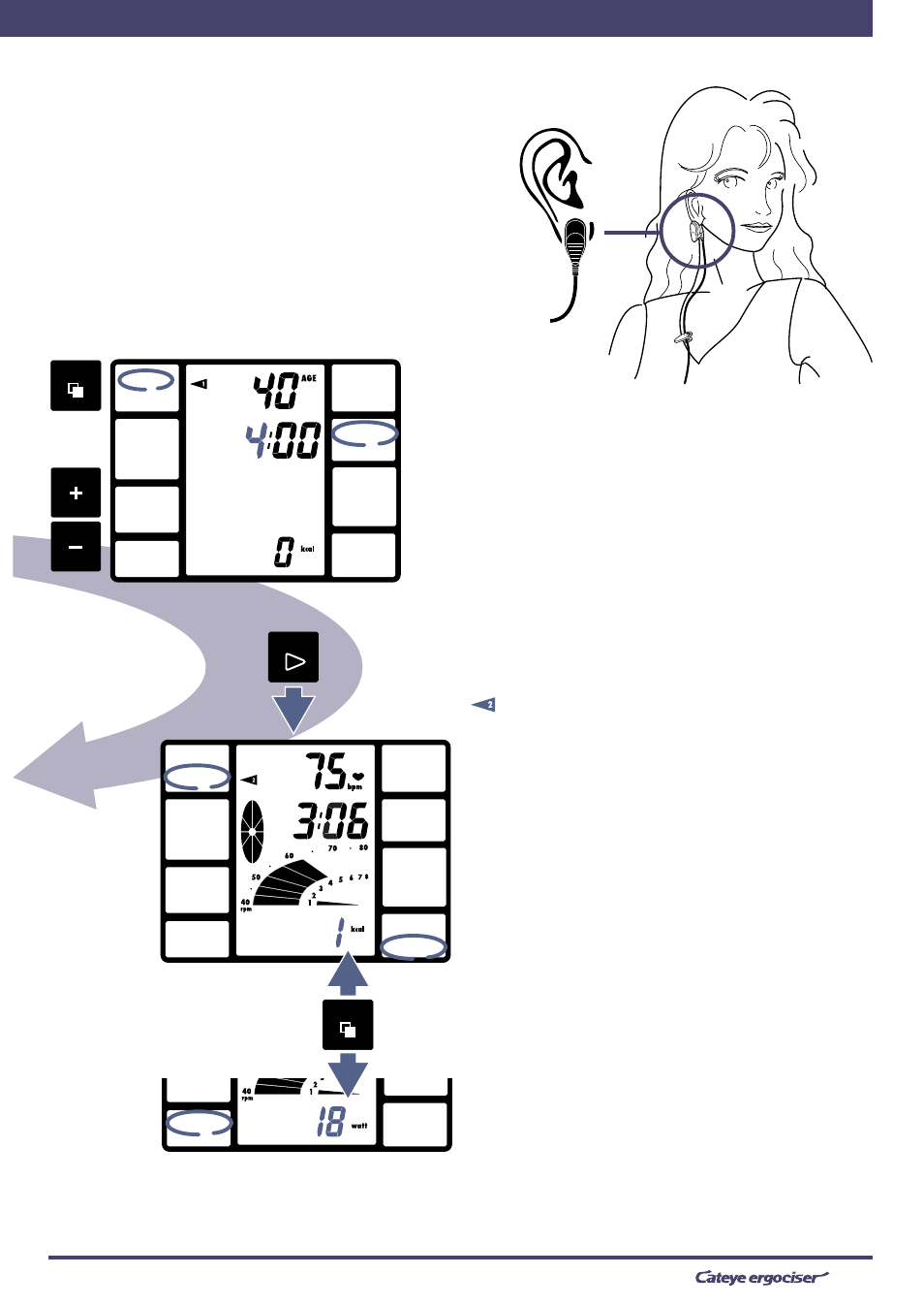 Changing the setting, Press the mode button | CatEye EC-8OOOU User Manual | Page 7 / 12