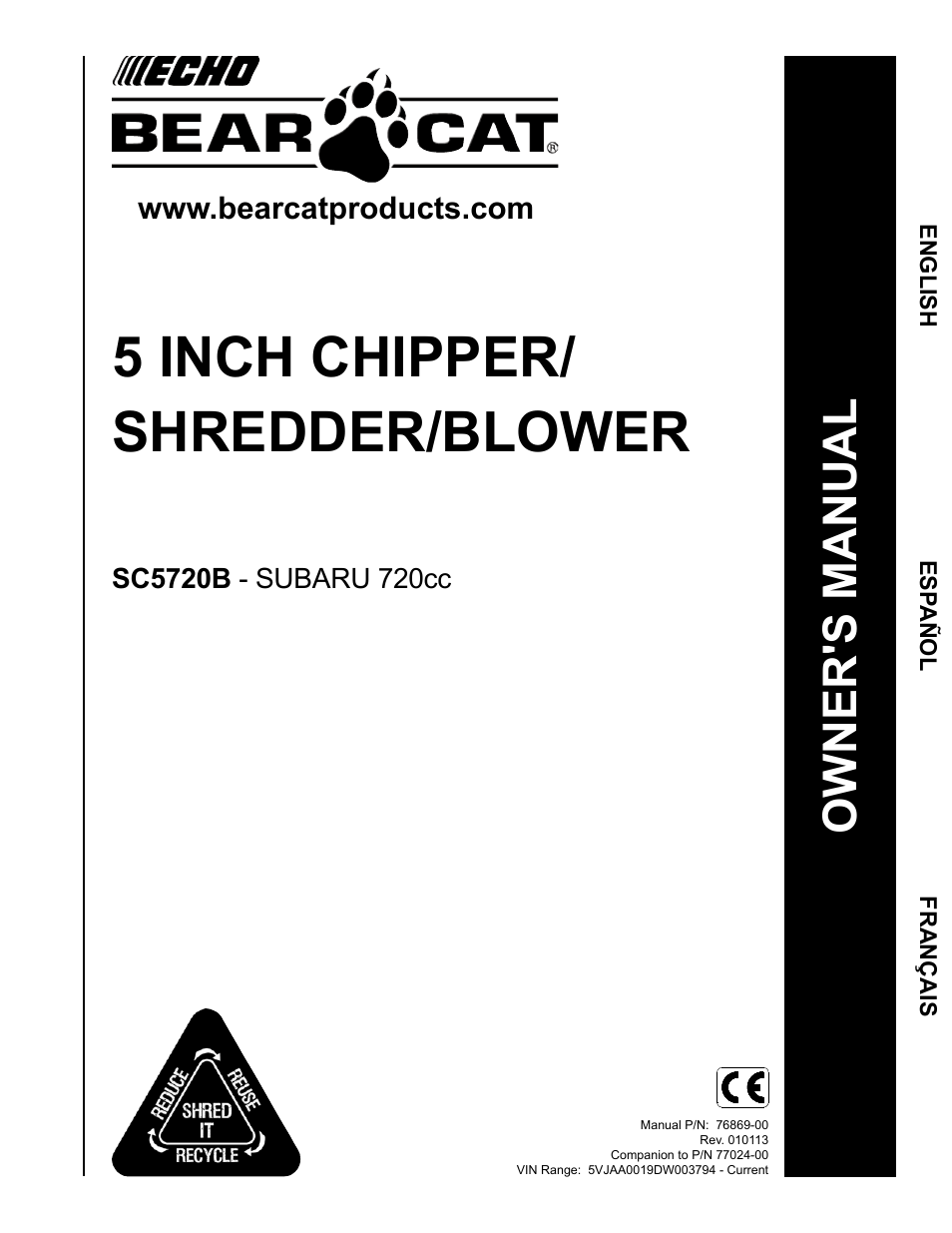 Echo Bear Cat SC5720B User Manual | 30 pages