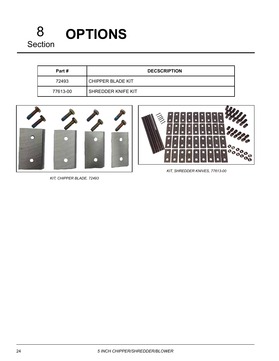 Options, Options 8 | Echo Bear Cat SC5720B User Manual | Page 28 / 30