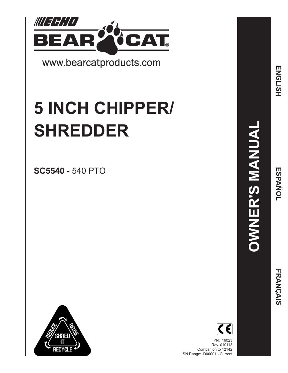 Echo Bear Cat SC5540B User Manual | 24 pages