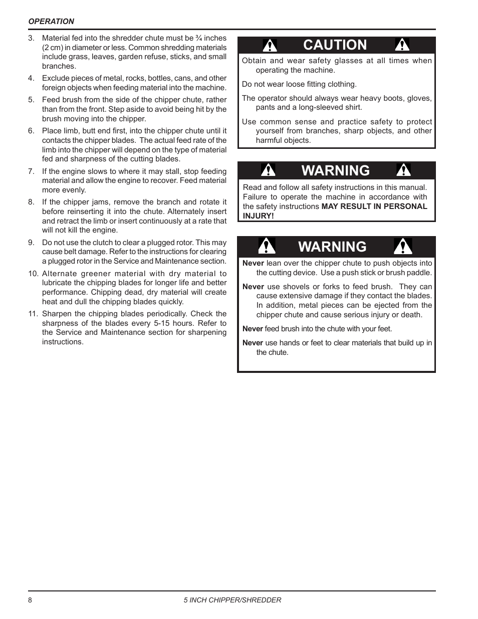 Warning, Caution | Echo Bear Cat SC5540B User Manual | Page 12 / 24