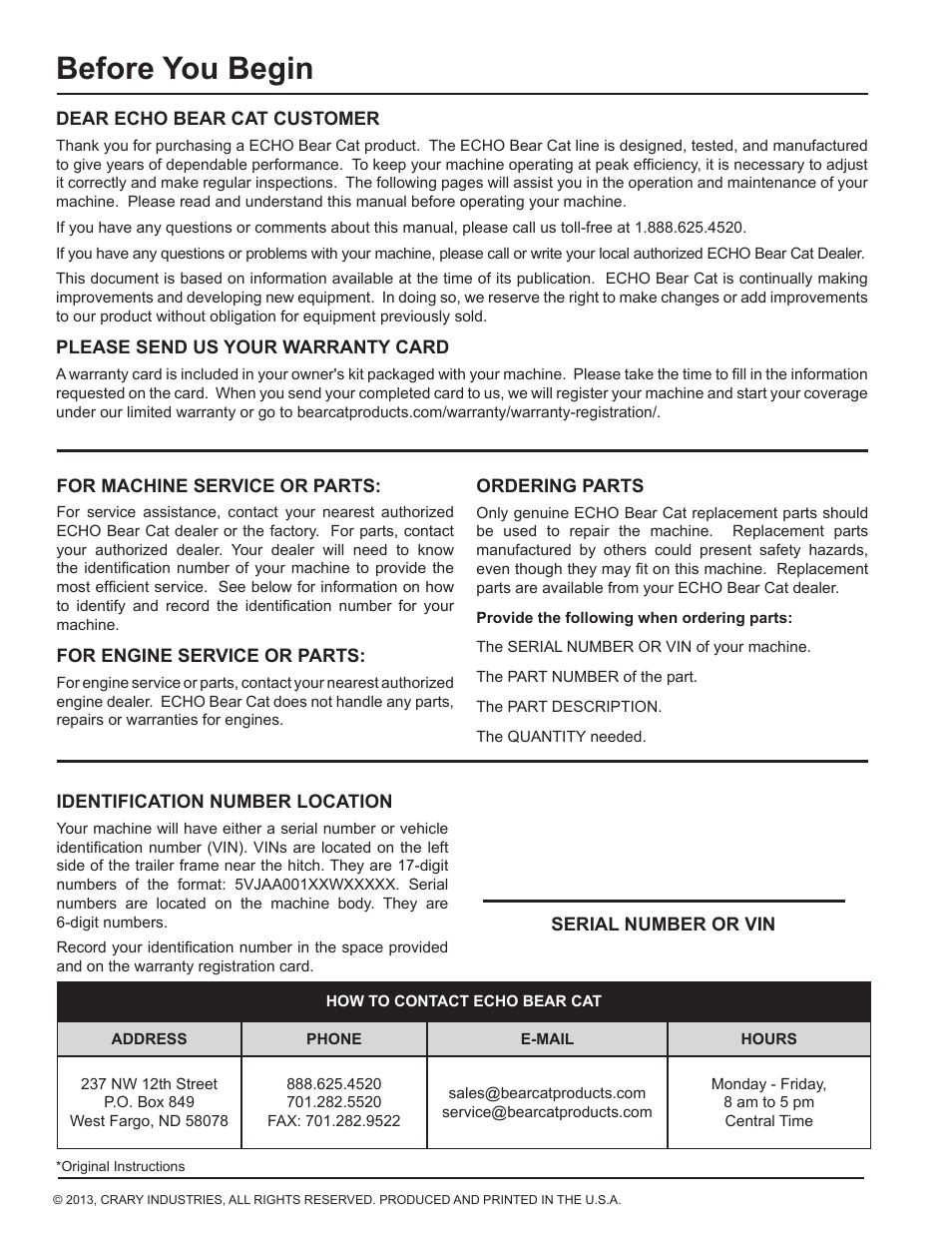 Before you begin | Echo Bear Cat SC5540B User Manual | Page 2 / 24