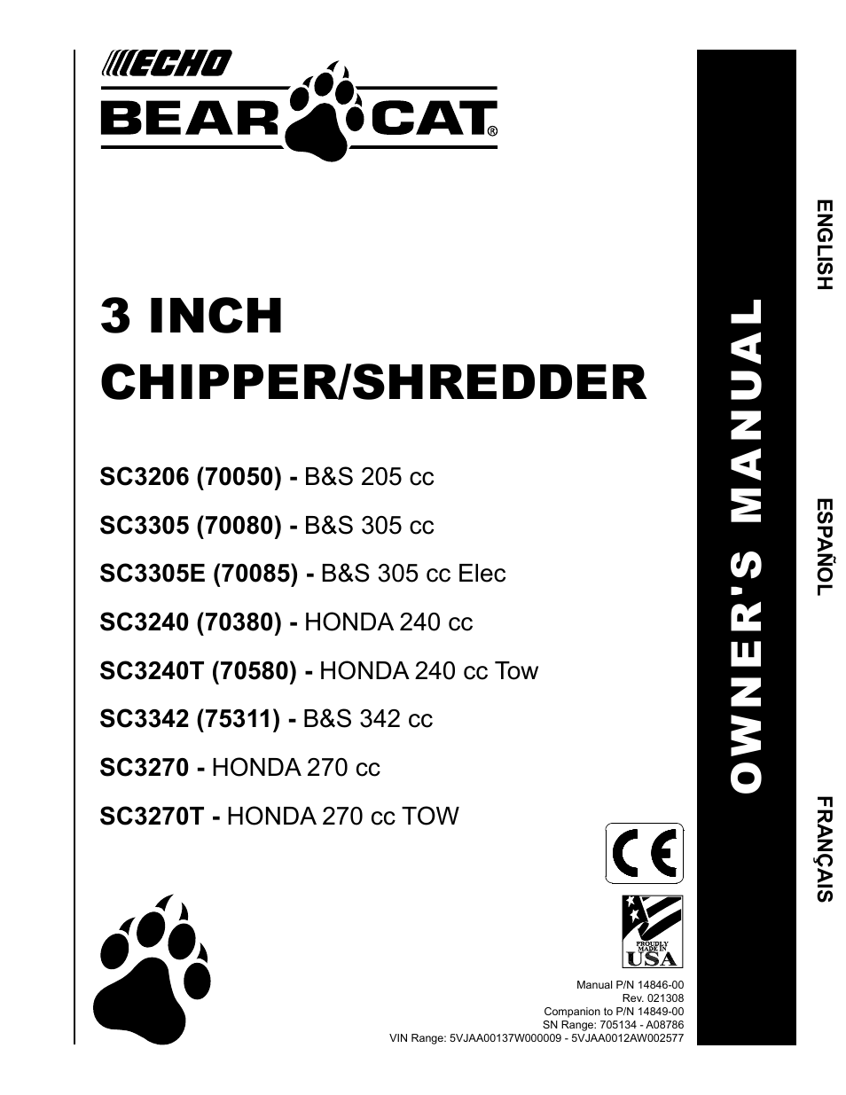 Echo Bear Cat SC3305 User Manual | 48 pages