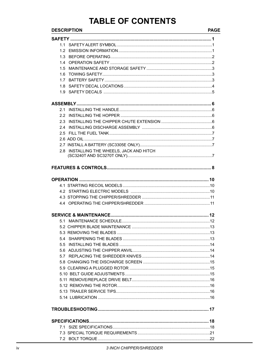 Echo Bear Cat SC3305 User Manual | Page 4 / 48