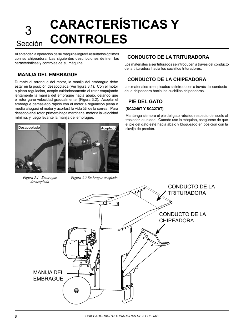 Características y controles, 3características y controles, Sección | Echo Bear Cat SC3270T User Manual | Page 12 / 47