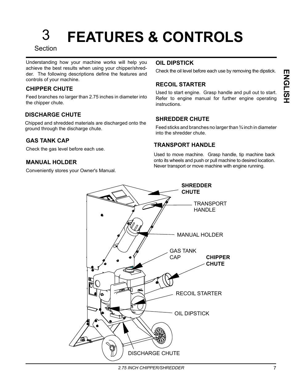 Features & controls, 3 features & controls, Engli sh | Echo Bear Cat SC2206 User Manual | Page 11 / 28