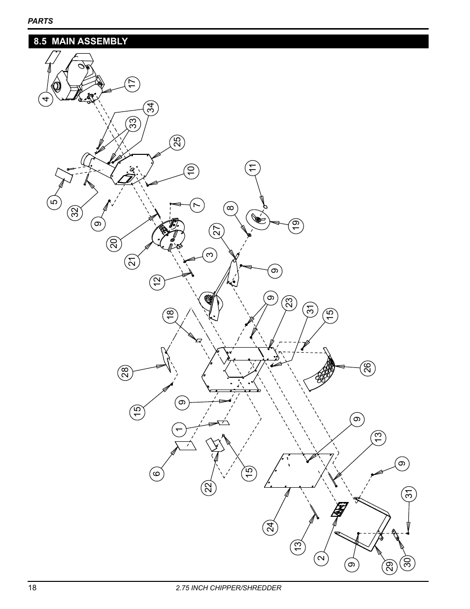 5 main assembly | Echo Bear Cat SC2206 User Manual | Page 22 / 28