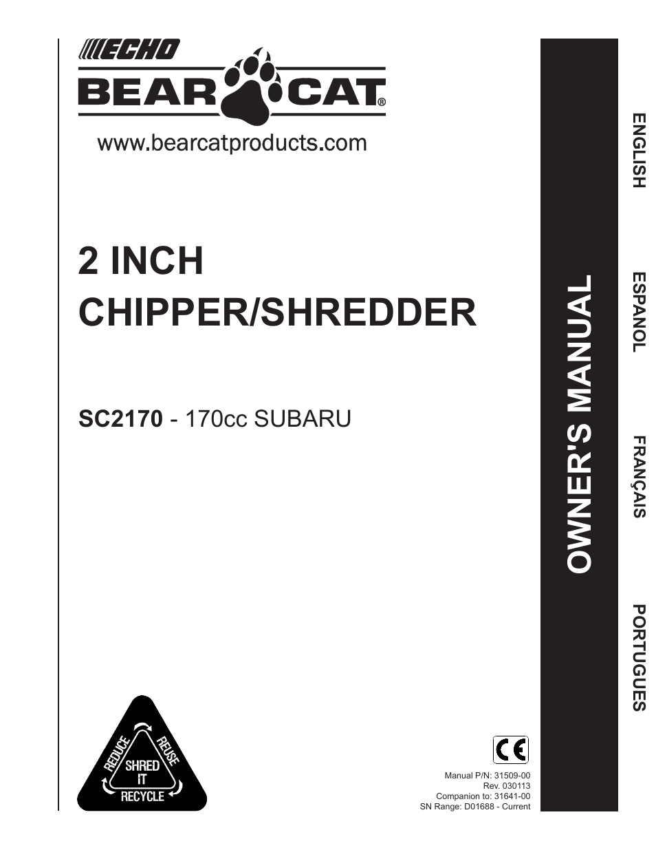 Echo Bear Cat SC2170 User Manual | 21 pages