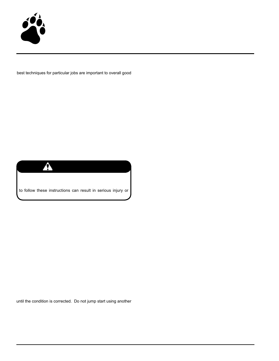 4operation, Warning | Echo Bear Cat 70580 v.1 User Manual | Page 16 / 86