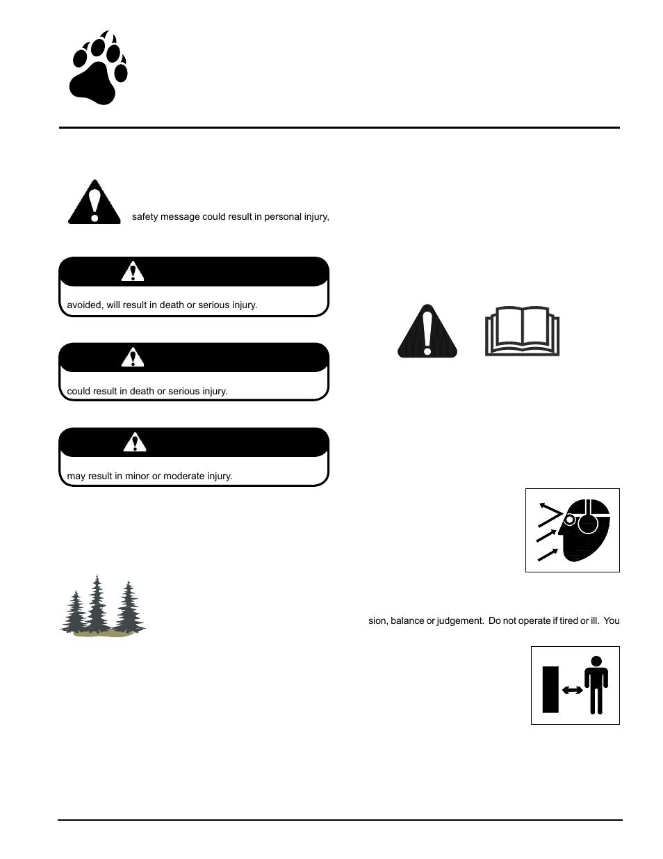 Safety 1, Danger, Warning | Caution | Echo Bear Cat 70580 v.1 User Manual | Page 5 / 86