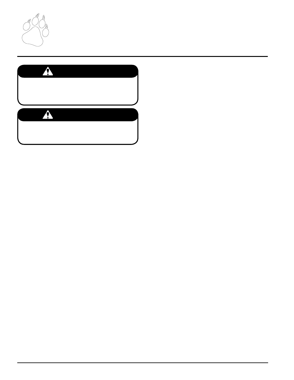 2 assemblage, Partie, Avertissement | Important | Echo Bear Cat 70580 v.1 User Manual | Page 68 / 86