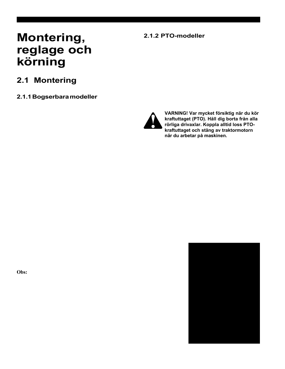 Montering, reglage och körning, 1 montering | Echo Bear Cat 70554S User Manual | Page 109 / 125