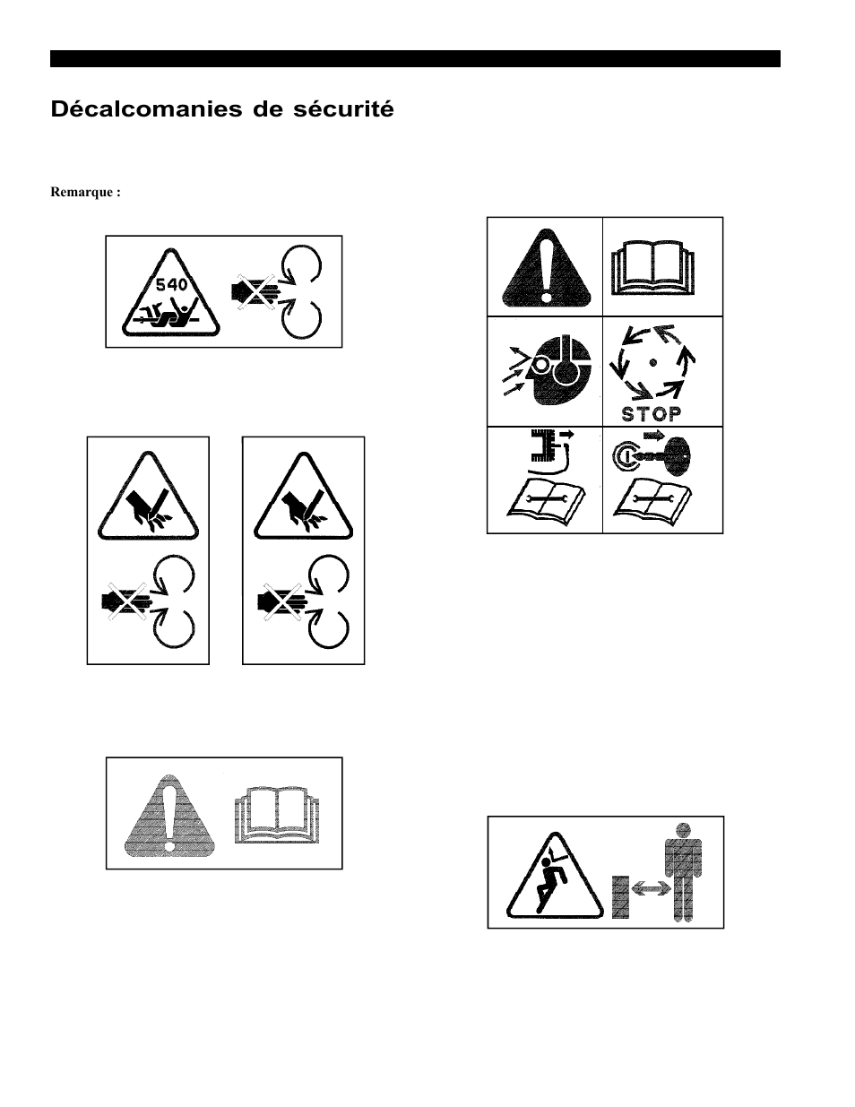 Décalcomanies de sécurité | Echo Bear Cat 70554S User Manual | Page 27 / 125