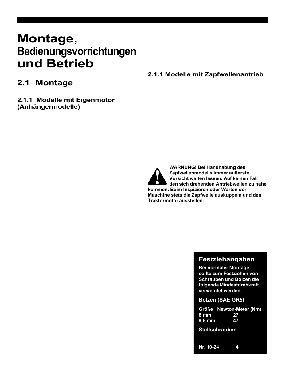 Montage, bedienungsvorrichtungen und betrieb, 1 montage | Echo Bear Cat 70554S User Manual | Page 49 / 125