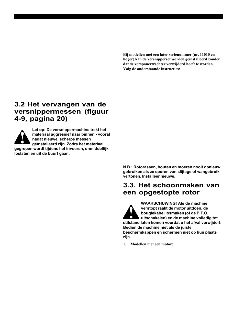 Het schoonmaken van een opgestopte rotor | Echo Bear Cat 70554S User Manual | Page 75 / 125