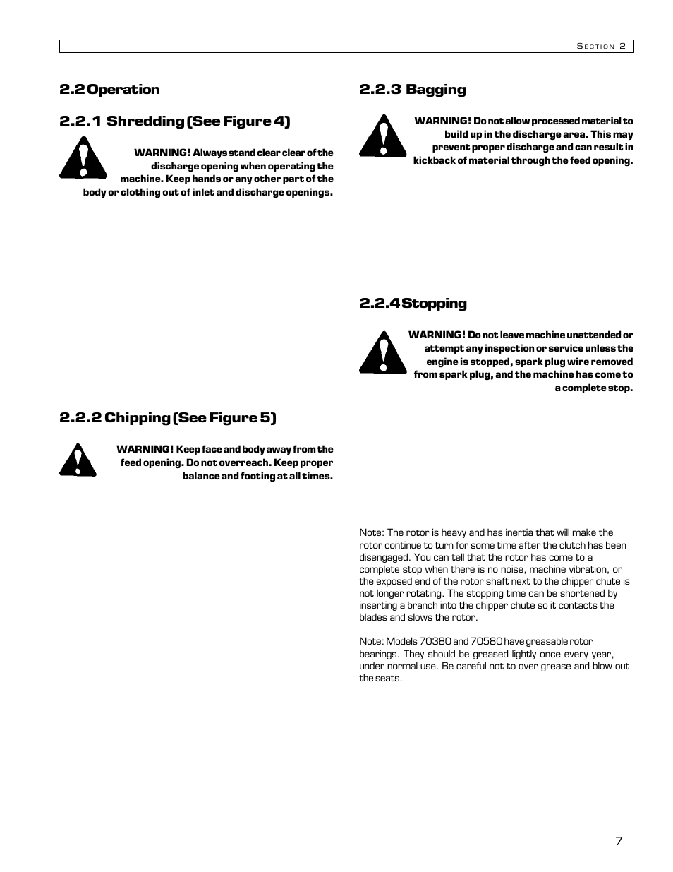 2 chipping (see figure 5), 3 bagging, 4 stopping | Echo Bear Cat 70580S User Manual | Page 10 / 103