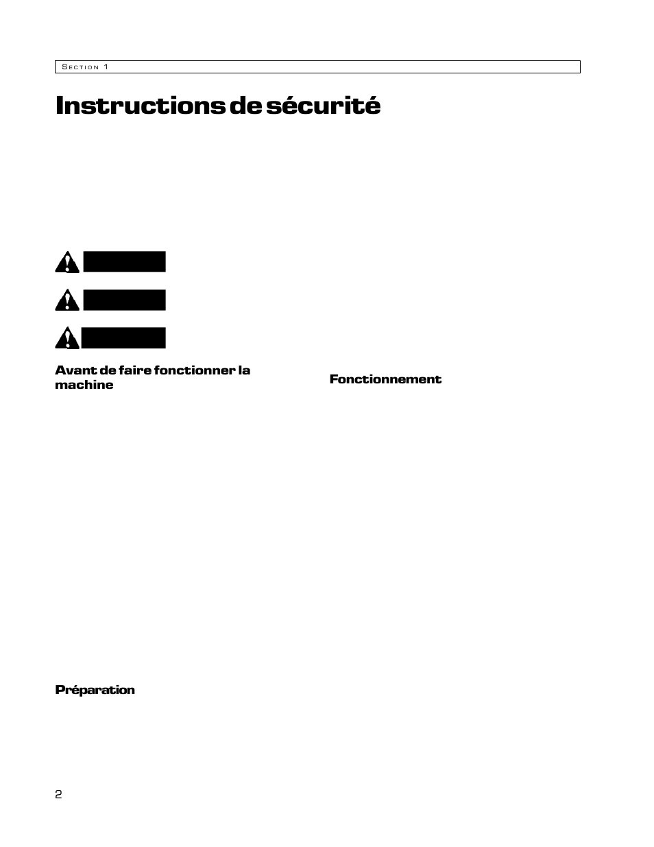 Instructions de sécurité, Danger, Mise en garde | Avertissement | Echo Bear Cat 70580S User Manual | Page 21 / 103