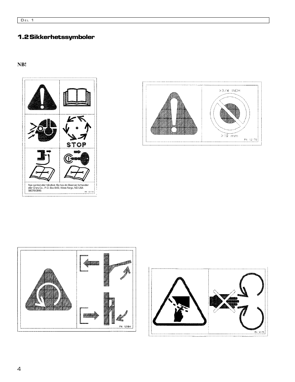 2 sikkerhetssymboler | Echo Bear Cat 70580S User Manual | Page 71 / 103