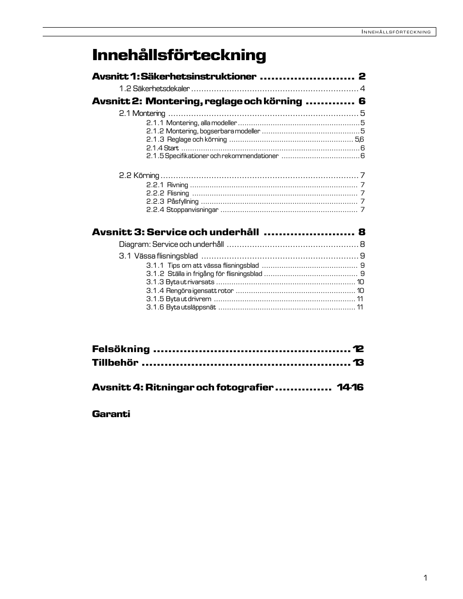 Innehållsförteckning | Echo Bear Cat 70580S User Manual | Page 84 / 103